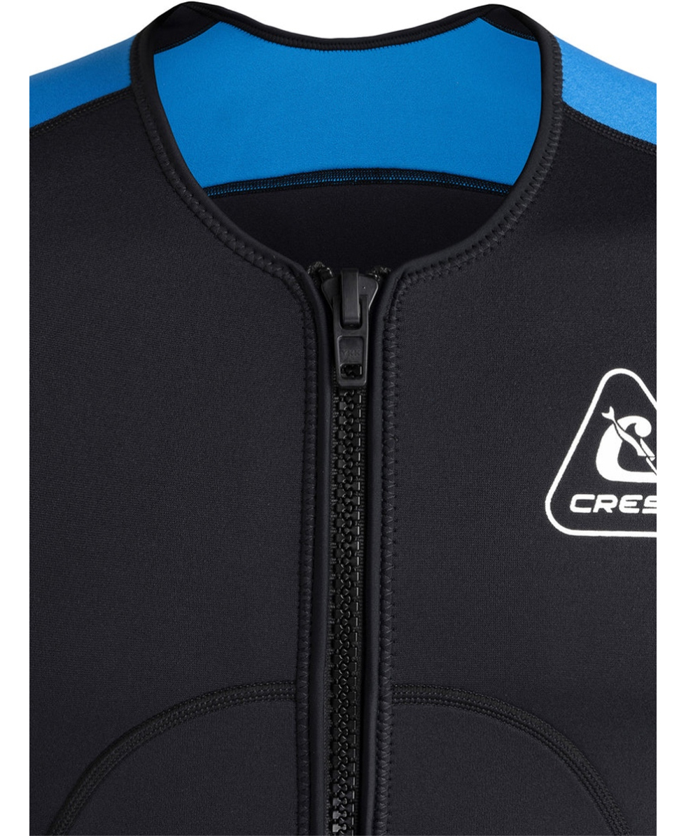 CRESSI - GILET TERMICO CON ZIP UOMO - GUARDIAN MAN NEOPRENE VEST - 2mm - BLACK/BLUE