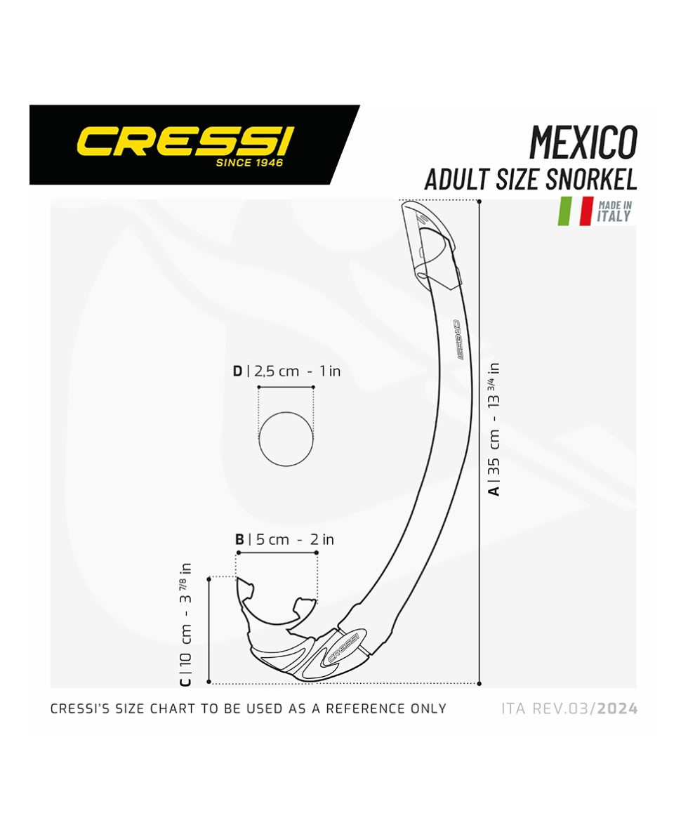 CRESSI - AERATORE DA SNORKELING - SNORKEL MEXICO - EG269063 - CLEAR/AQUAMARINA