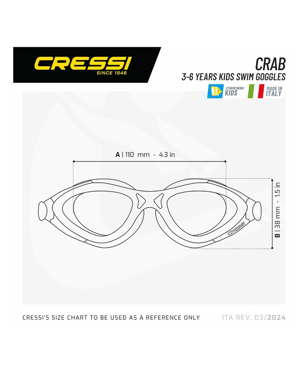 CRESSI - OCCHIALINO BAMBINO - CRAB KIDS - 3/6 ANNI - DE203140 - PINK, CLEAR LENSES