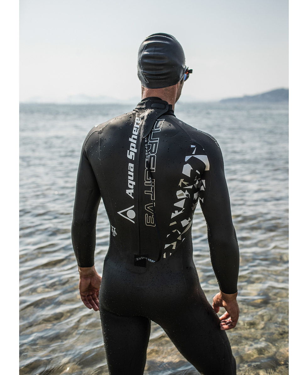 AQUASPHERE - MUTA UOMO - PURSUIT V3 SUIT - SU8330181 - BLACK/WHITE