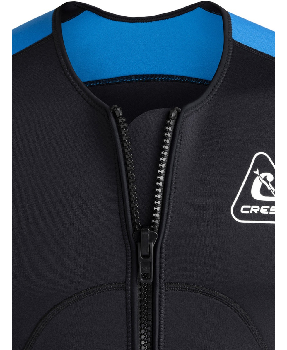 CRESSI - GILET TERMICO CON ZIP UOMO - GUARDIAN MAN NEOPRENE VEST - 2mm - BLACK/BLUE
