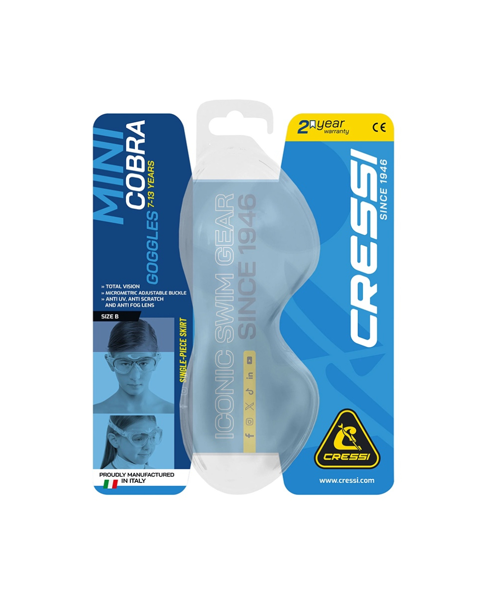 CRESSI - MASCHERA BAMBINO - MINI COBRA - 7/13 ANNI - DE202067 - LIME, CLEAR LENSES