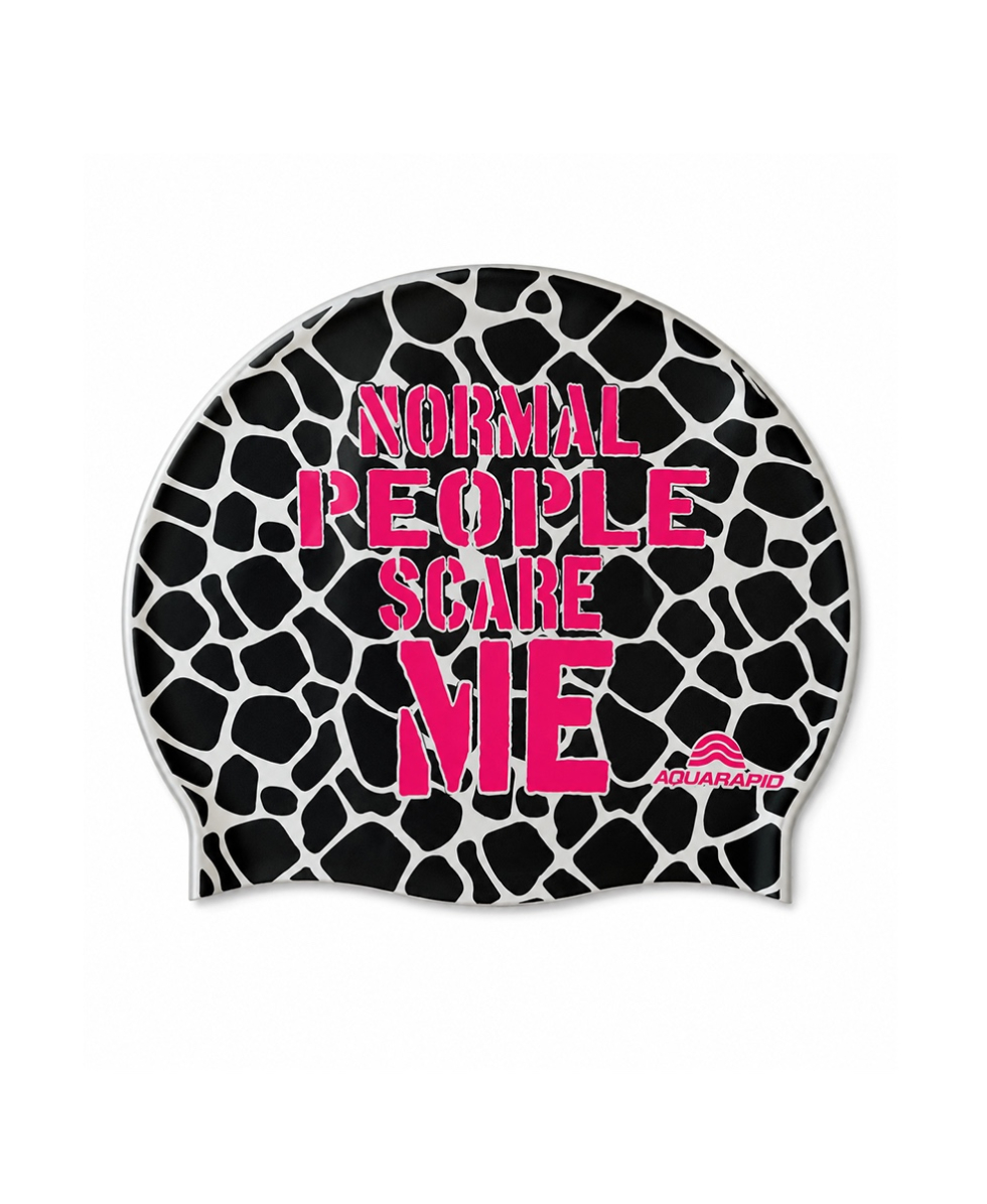 AQUARAPID - CUFFIA SILICONE ADULTO - PRINT CAP - WHITE/BLACK