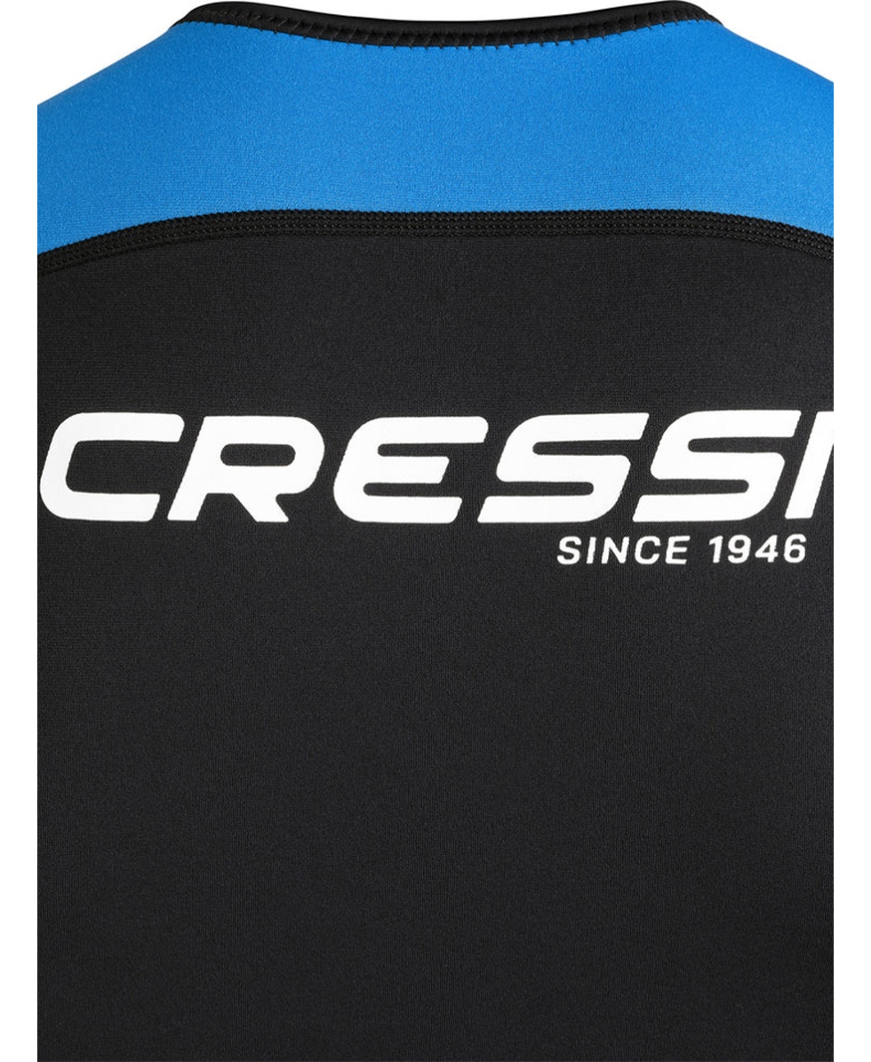 CRESSI - GILET TERMICO CON ZIP UOMO - GUARDIAN MAN NEOPRENE VEST - 2mm - BLACK/BLUE