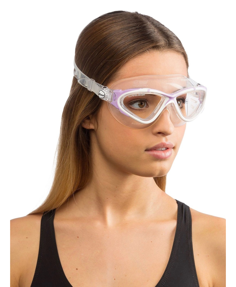 CRESSI - MASCHERA NUOTO - PLANET - DE202641 - WHITE/LILAC, CLEAR LENSES