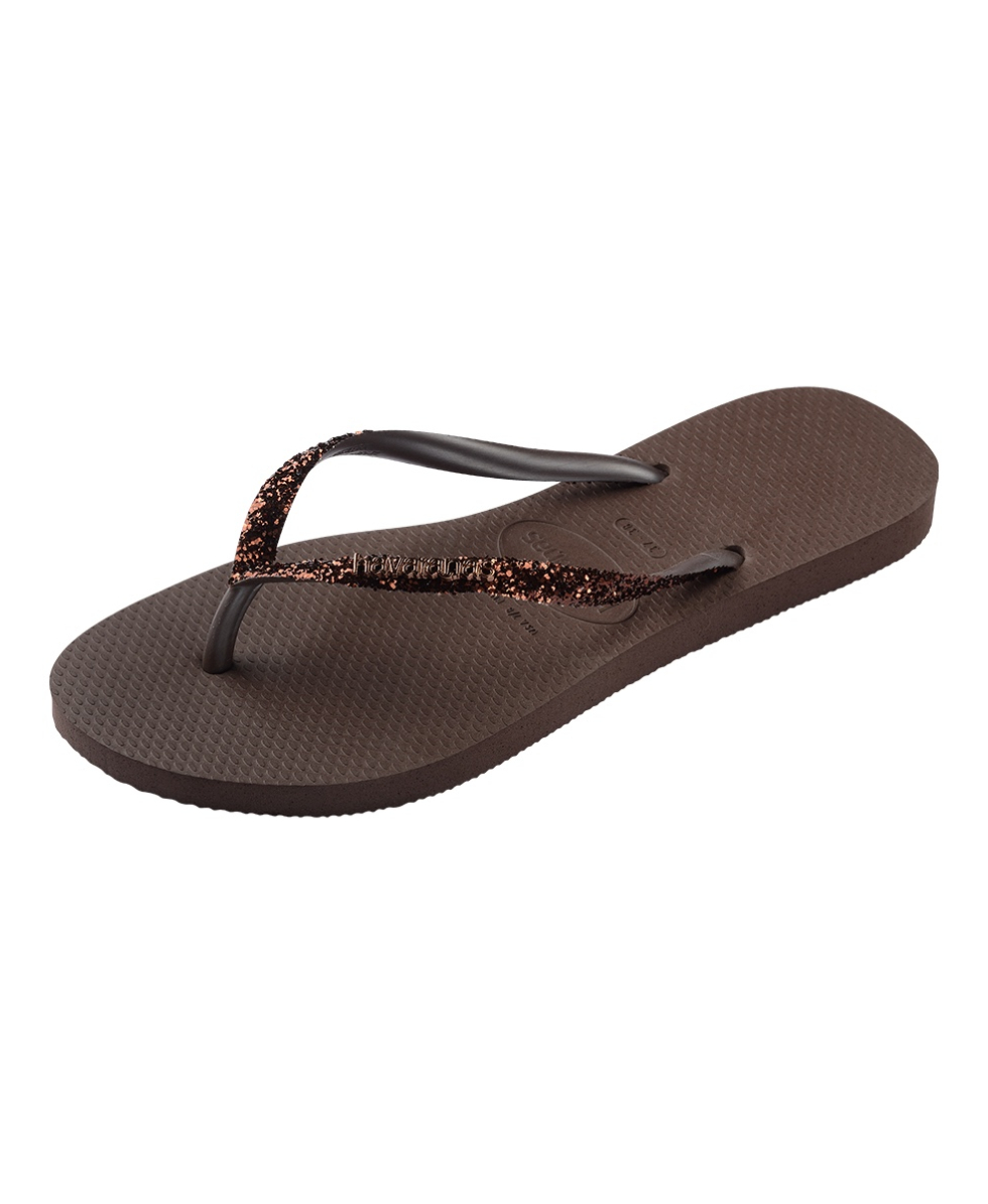 HAVAIANAS - INFRADITO DONNA - SLIM GLITTER II - 4146975-0727 - DARK BROWN