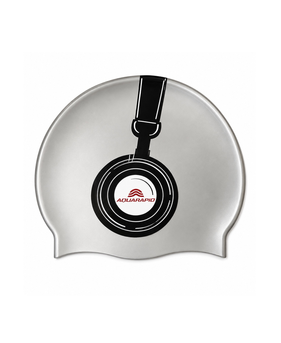 AQUARAPID - CUFFIA SILICONE ADULTO - PRINT CAP - SILVER