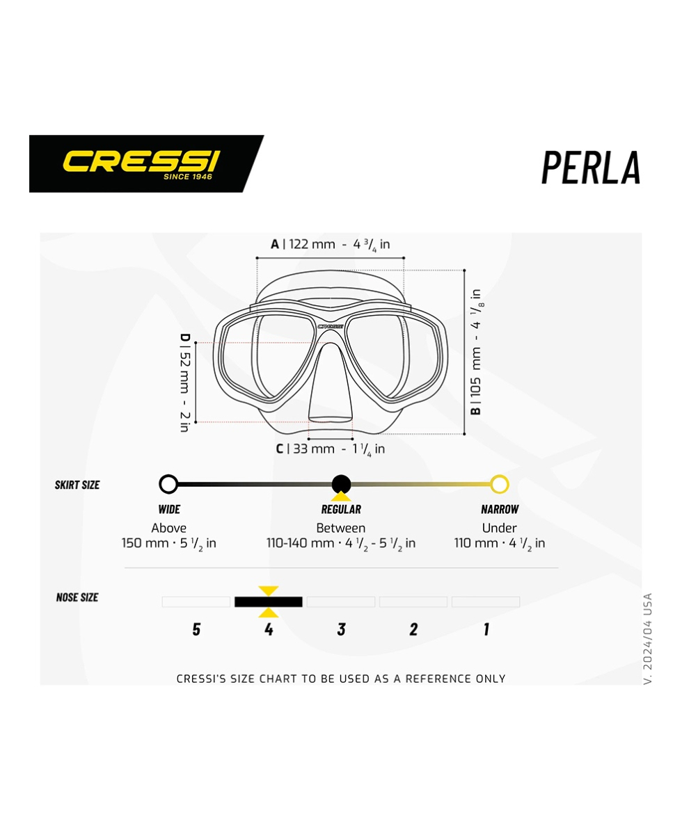 CRESSI - MASCHERA SNORKELING - PERLA - DN208150 - BLACK/CLEAR