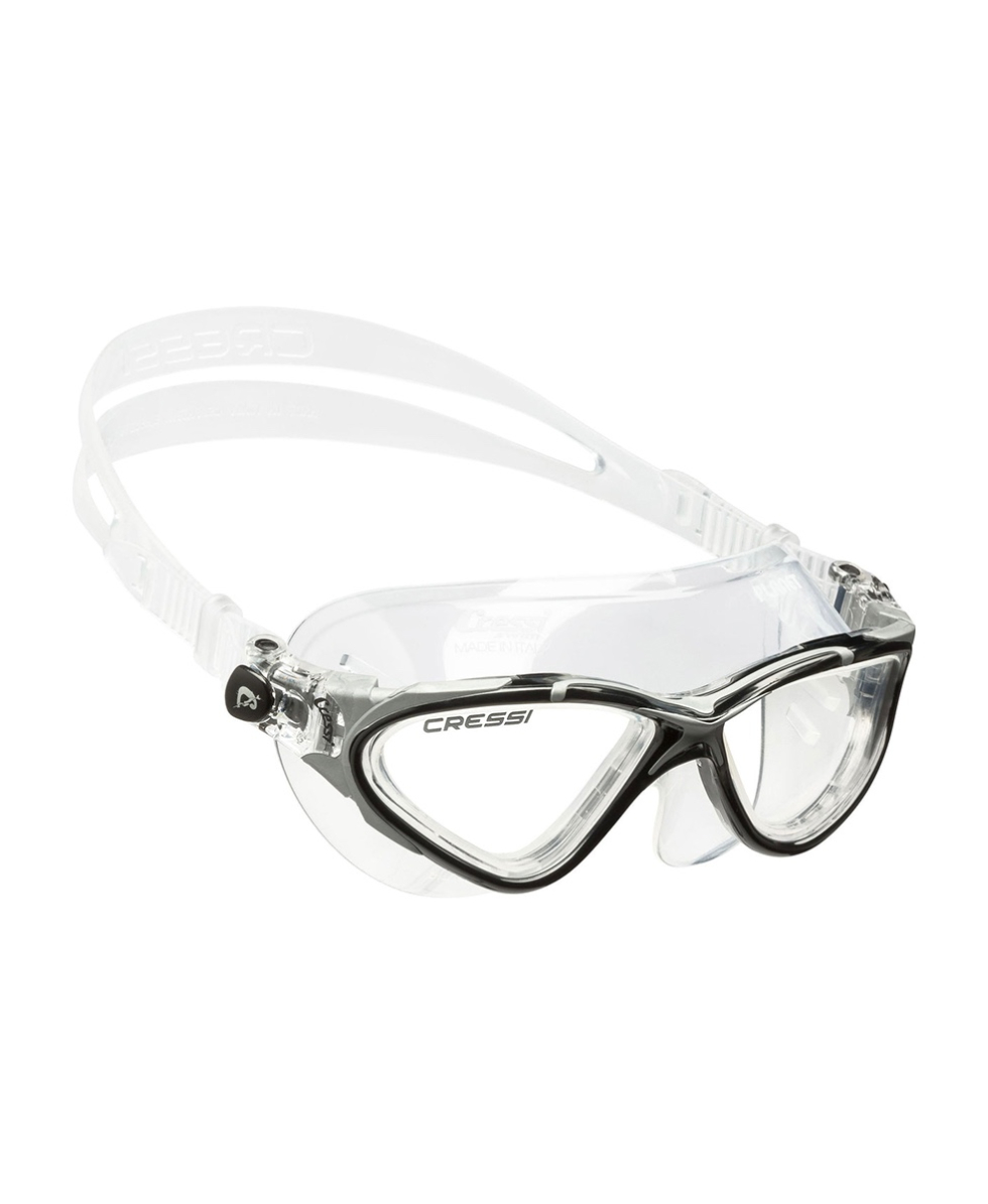CRESSI - MASCHERA NUOTO - PLANET - DE202650 - BLACK/SILVER, CLEAR LENSES