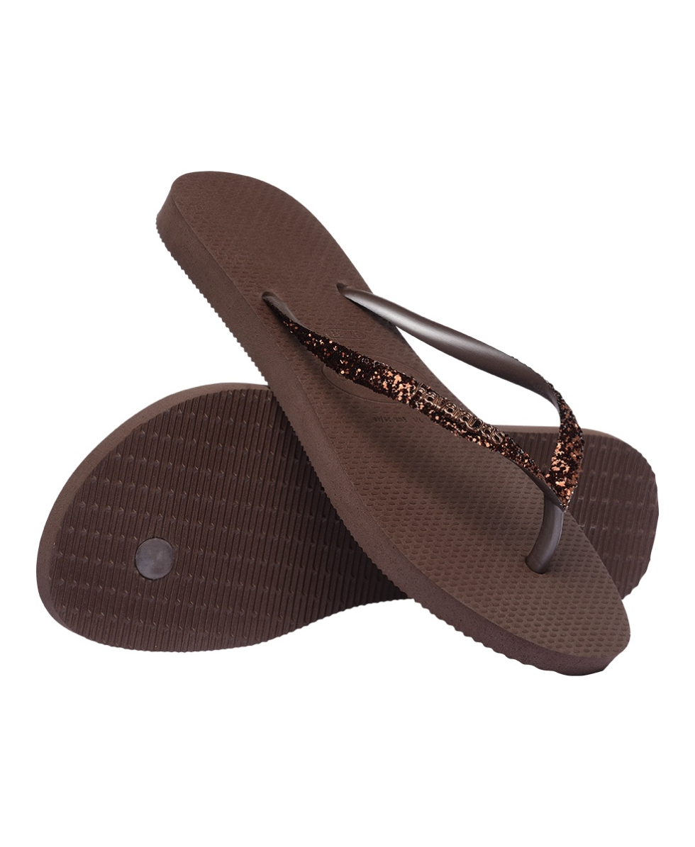HAVAIANAS - INFRADITO DONNA - SLIM GLITTER II - 4146975-0727 - DARK BROWN