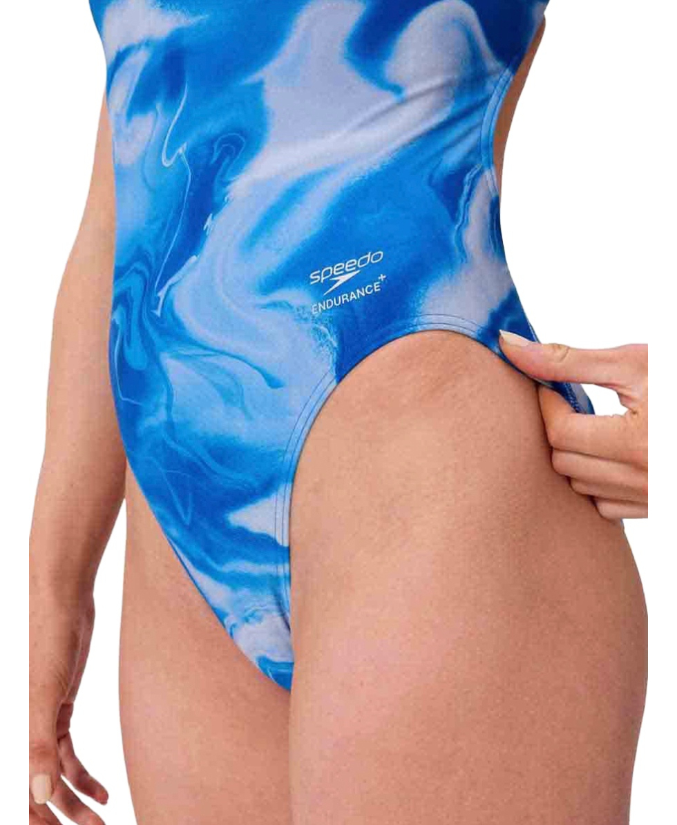SPEEDO - COSTUME INTERO - PRINTED POWERBACK - 00516018761 - OCEAN WASH/LAGOON BLUE