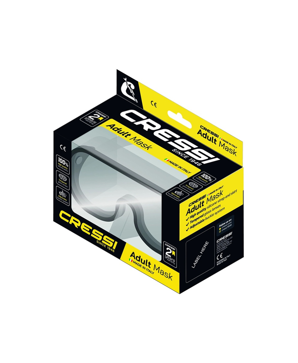 CRESSI - MASCHERA SNORKELING - PERLA - DN208150 - BLACK/CLEAR
