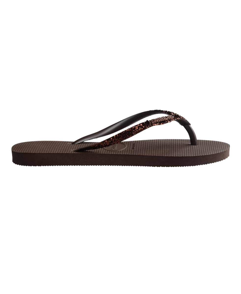 HAVAIANAS - INFRADITO DONNA - SLIM GLITTER II - 4146975-0727 - DARK BROWN