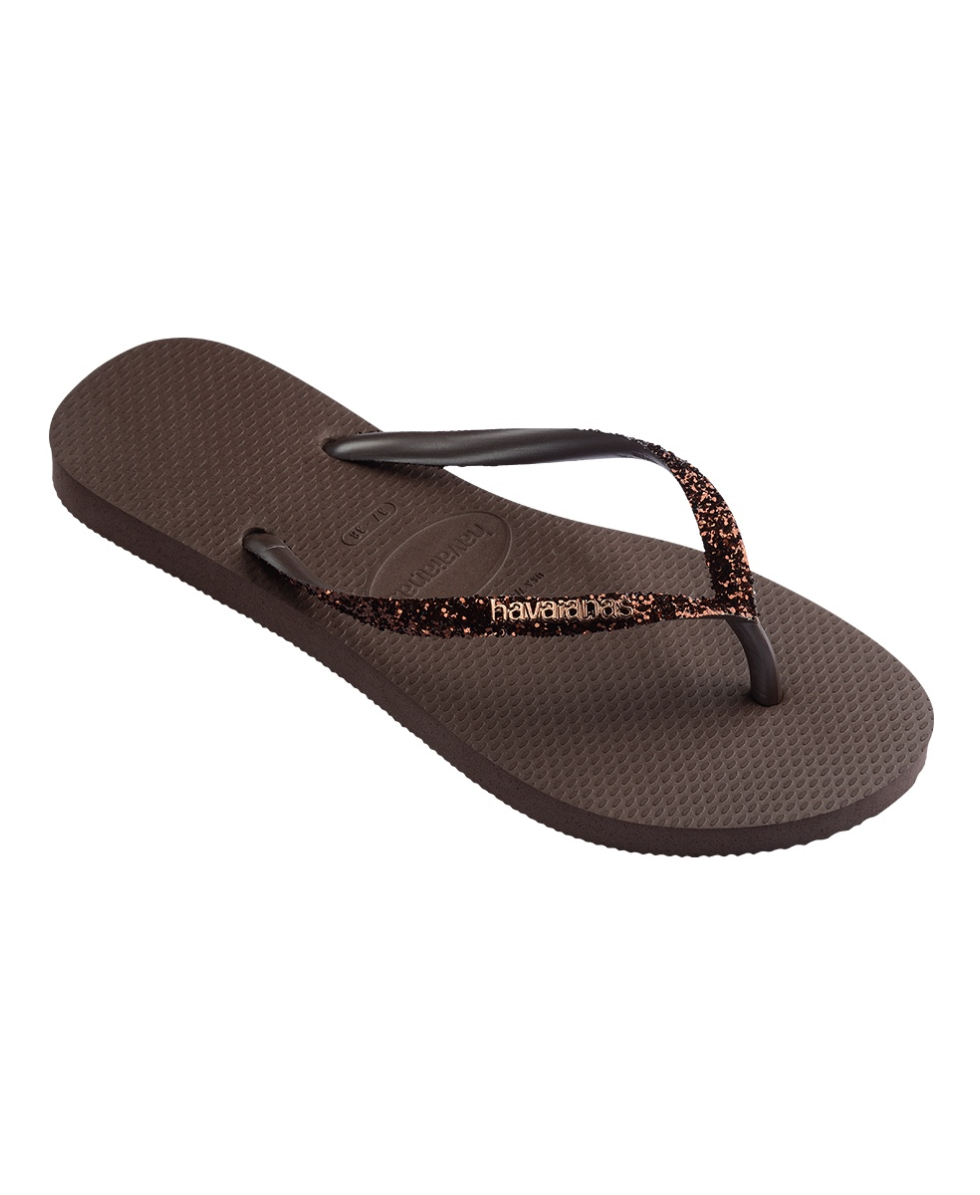 HAVAIANAS - INFRADITO DONNA - SLIM GLITTER II - 4146975-0727 - DARK BROWN