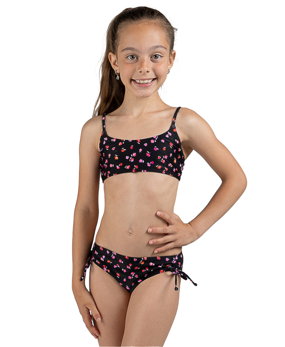AQUARAPID - COSTUME BIKINI BAMBINA - LIUFLOWERS - BLACK