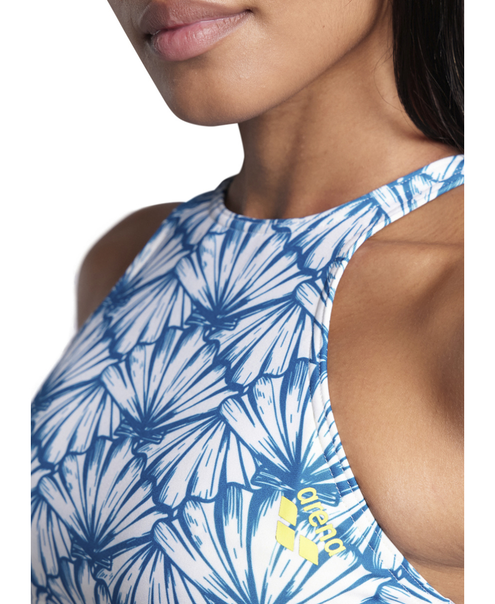 ARENA - TOP CROP - RULE BREAKER THINK R - 006465103 - WHITE/MULTI/YELLOW