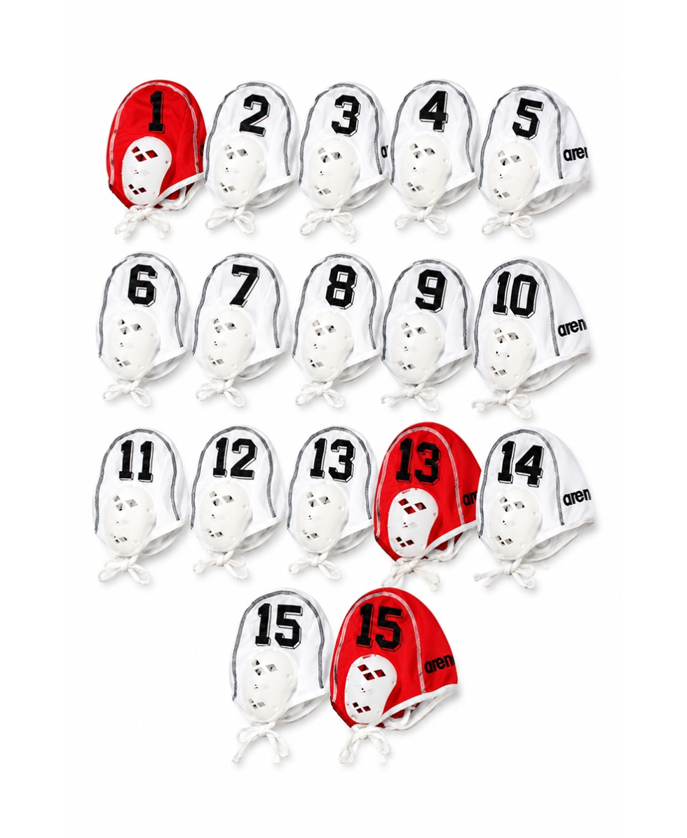 ARENA - KIT CALOTTINE PALLANUOTO - BOX COMPLETO DA 17 - (14 BIANCHE/3 ROSSE)