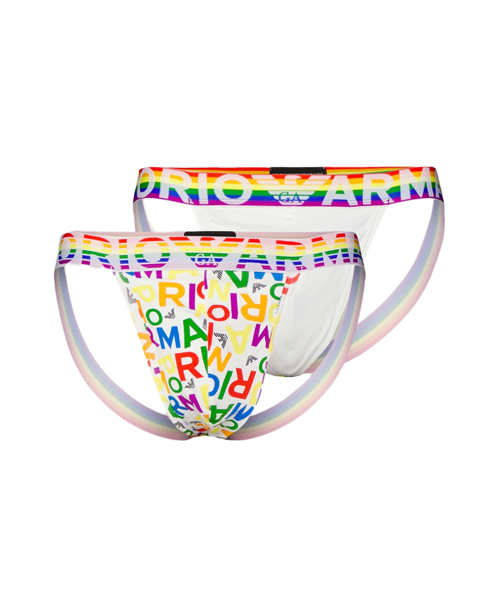 EMPORIO ARMANI - 2-PACK JOCKSTRAP - 111932 3R513 98810 - MULTI/WHITE