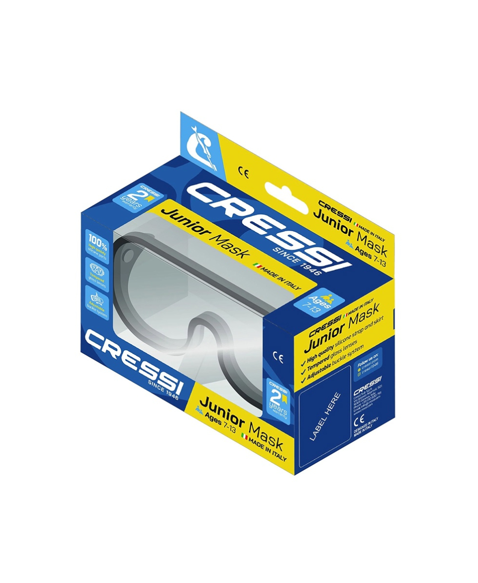 CRESSI - MASCHERA SNORKELING JUNIOR - PERLA JR 7-13 ANNI - DN208467 - CLEAR/GREEN