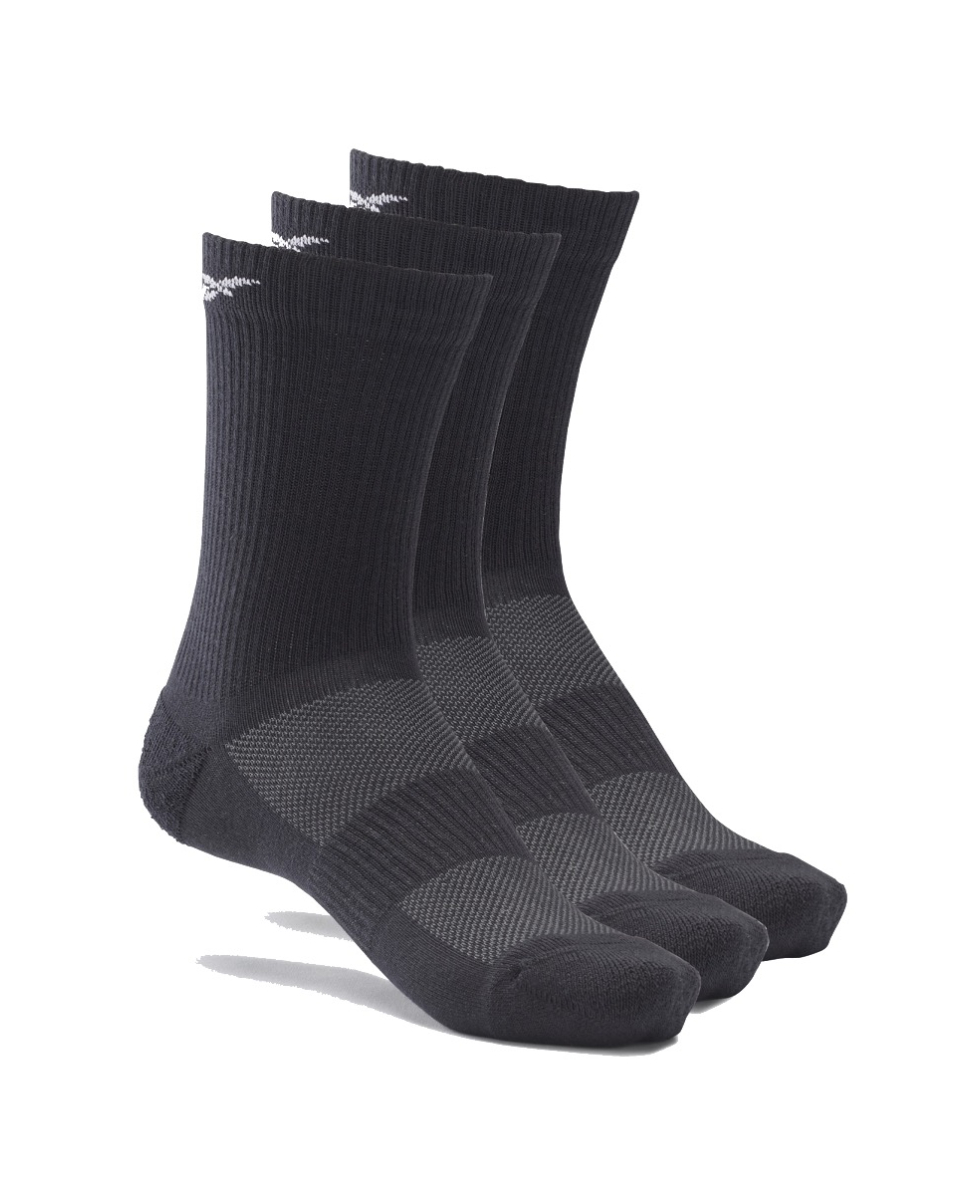 REEBOK - CALZE/SOCKS - ACTIVE FOUNDATION MID-CREW (3 PACK) - GH0415 - BLACK
