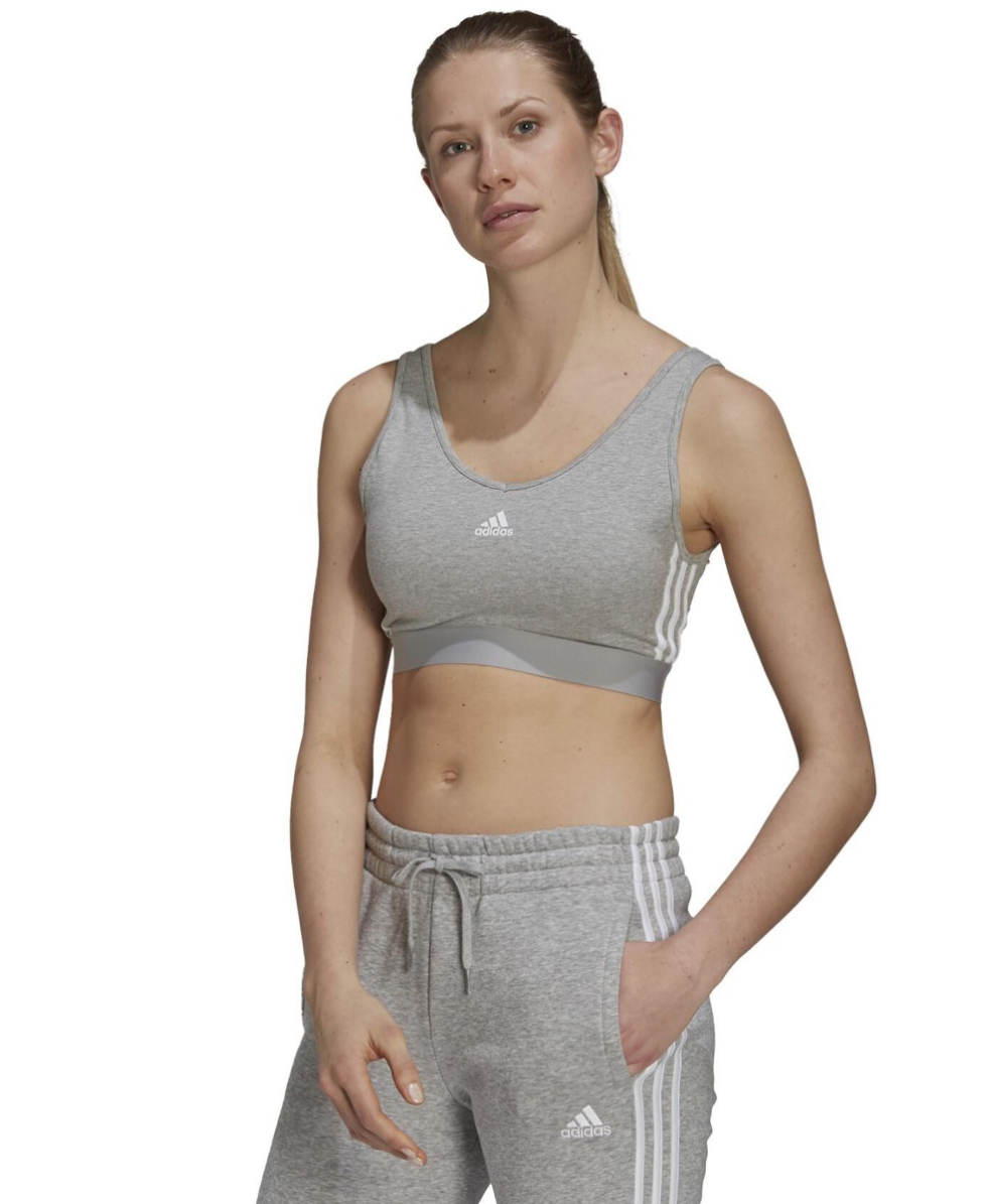 ADIDAS - CROP TOP - GS1357 - GREY/WHITE