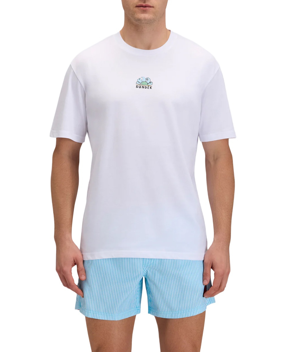 SUNDEK - T-SHIRT JUICY STRIPES - M769TEJ78JI-006JI - WHITE