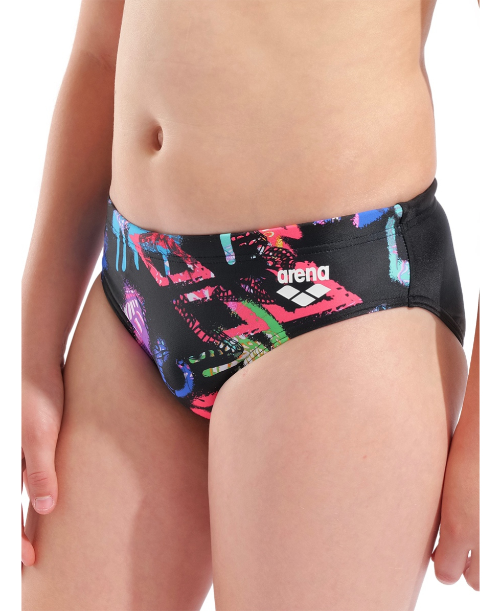 ARENA - COSTUME SLIP JUNIOR - GRAFFITI - 010303550 - BLACK/MULTI BLACK