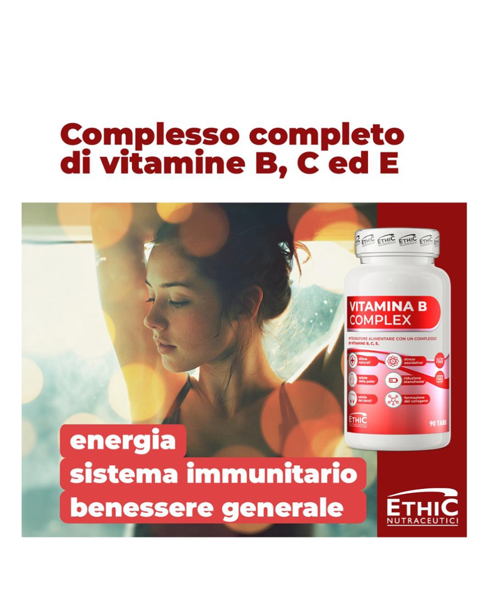 ETHIC SPORT - VITAMINA B COMPLEX - COMPLESSO DI VITAMINE B,C,E - 90 TABS