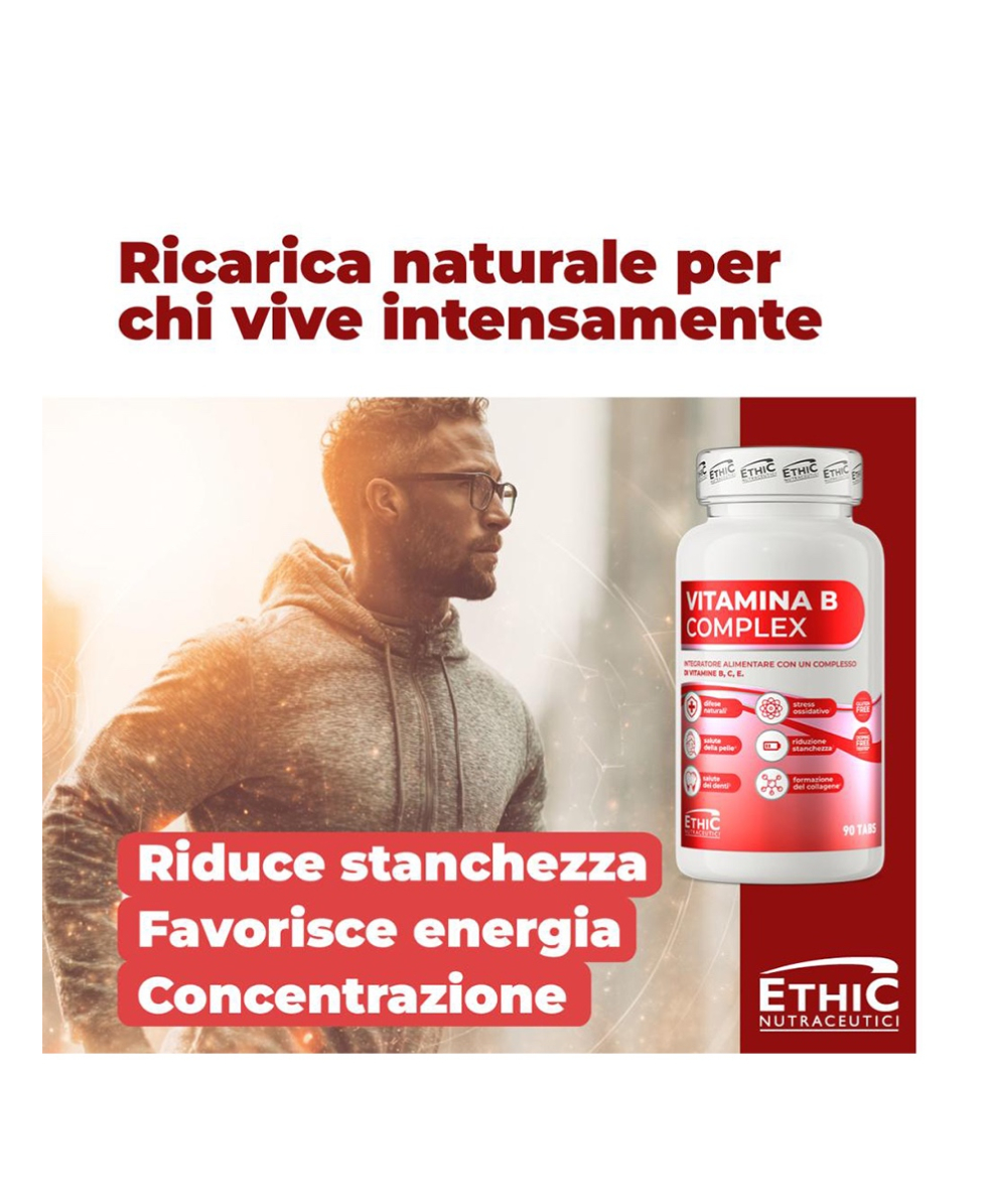 ETHIC SPORT - VITAMINA B COMPLEX - COMPLESSO DI VITAMINE B,C,E - 90 TABS