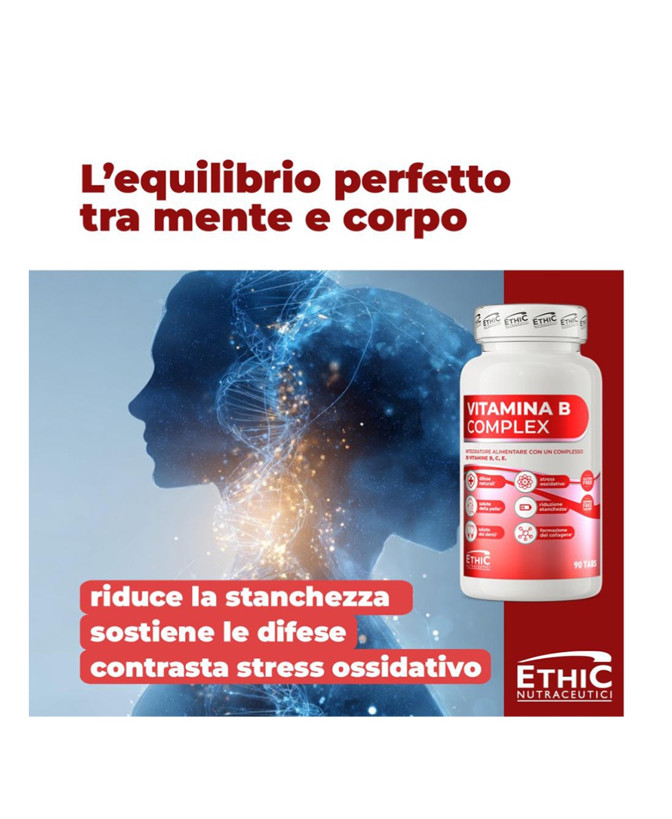 ETHIC SPORT - VITAMINA B COMPLEX - COMPLESSO DI VITAMINE B,C,E - 90 TABS