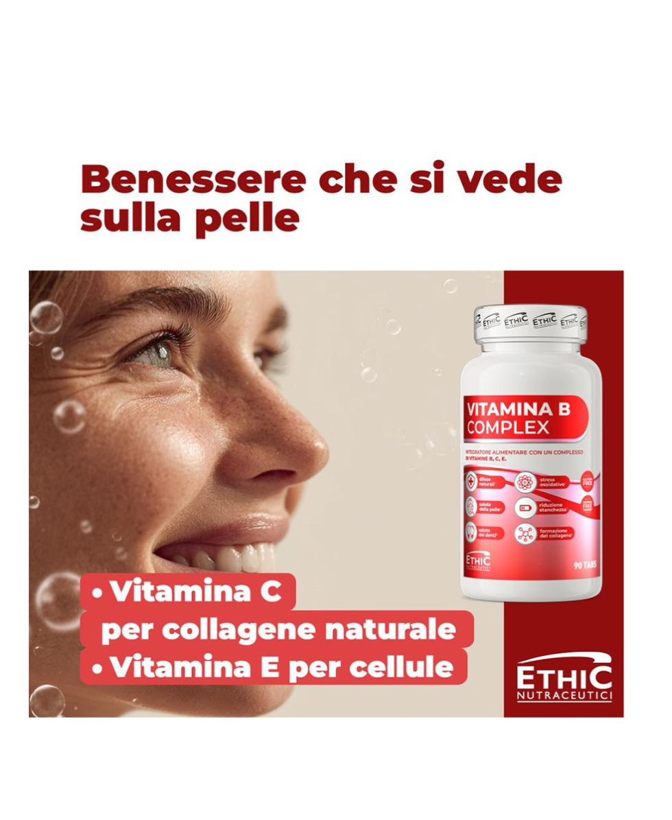 ETHIC SPORT - VITAMINA B COMPLEX - COMPLESSO DI VITAMINE B,C,E - 90 TABS