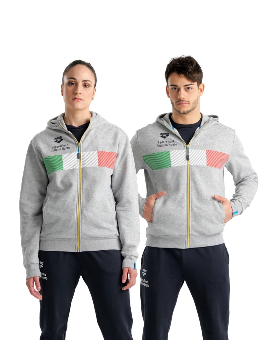 ARENA - FELPA ZIP - FIN HOODED JACKET - 005833552 - MEDIUM GREY HEATHET