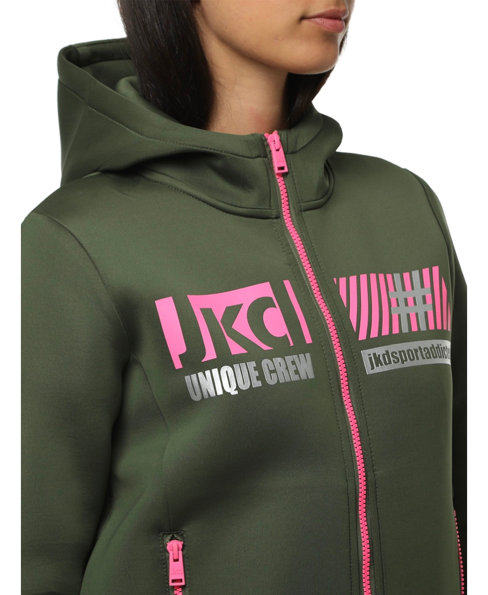 JAKED - FELPA DONNA - SIDERALIS - JKFL5N501D - ARMY GREEN/FUCHSIA
