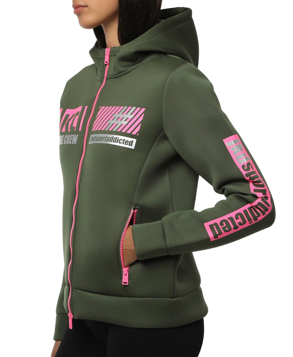 JAKED - FELPA DONNA - SIDERALIS - JKFL5N501D - ARMY GREEN/FUCHSIA