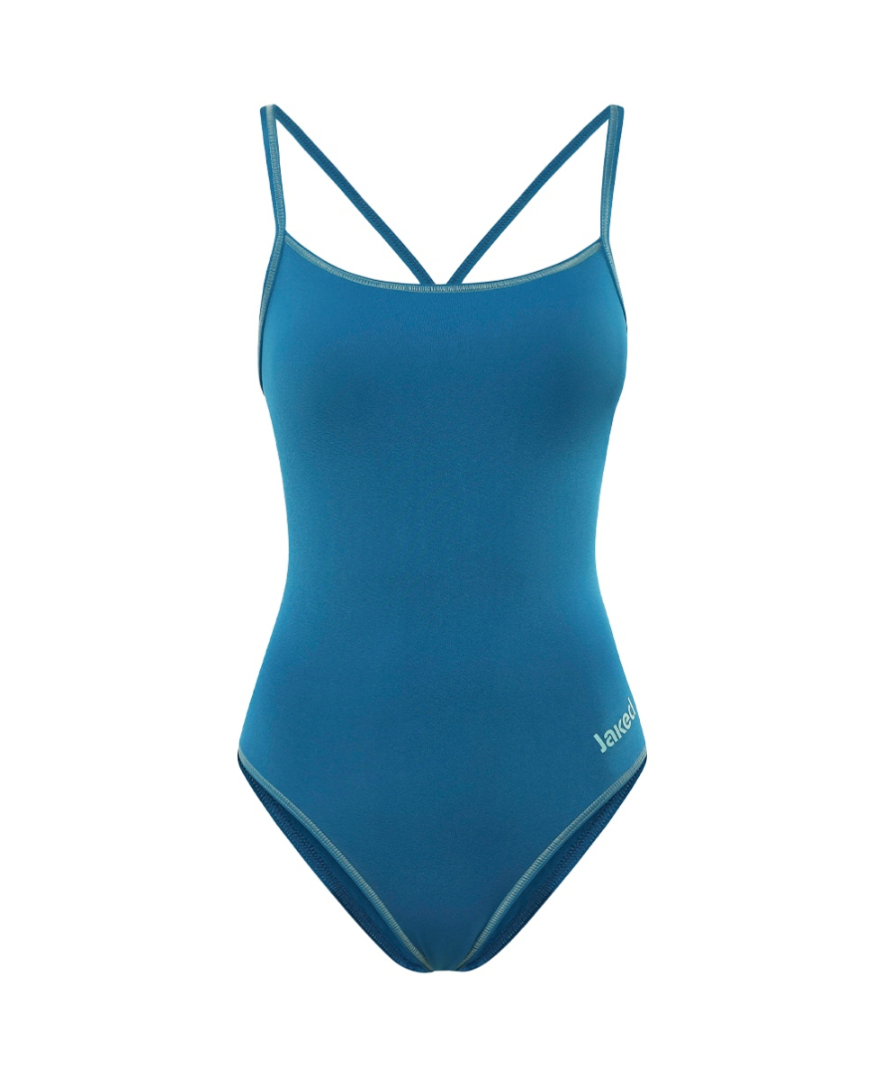 JAKED - COSTUME INTERO MILANO THIN STRAP - JWNUD05005 - OCEAN BLUE/AQUA
