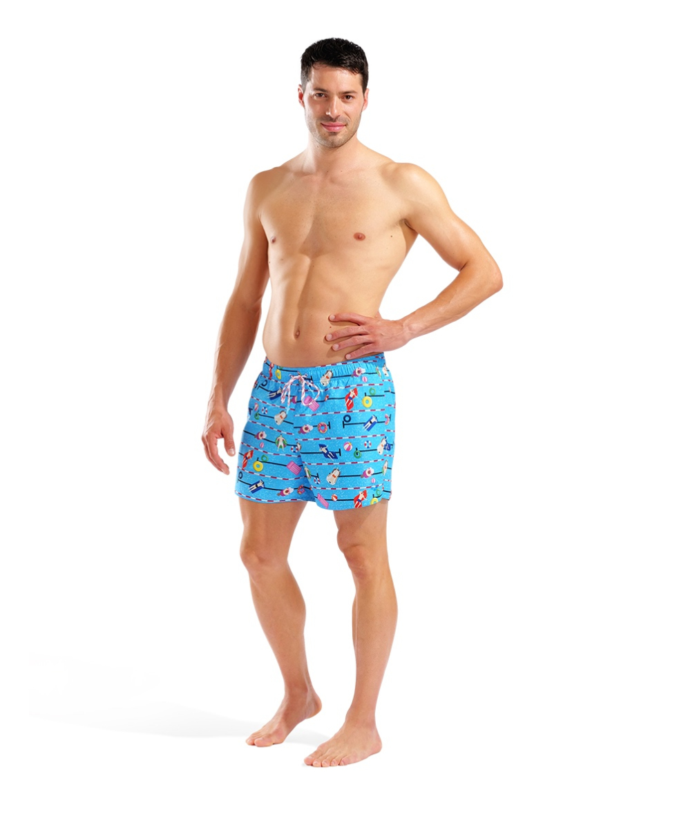 ARENA - COSTUME SHORT - WATER PRINTS BEACH SHORT - 007159805 - SWIMMING POOL