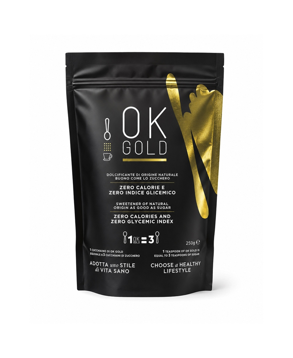 OK GOLD - DOLCIFICANTE 100% NATURALE - ZERO CALORIE - DOYPACK 250g