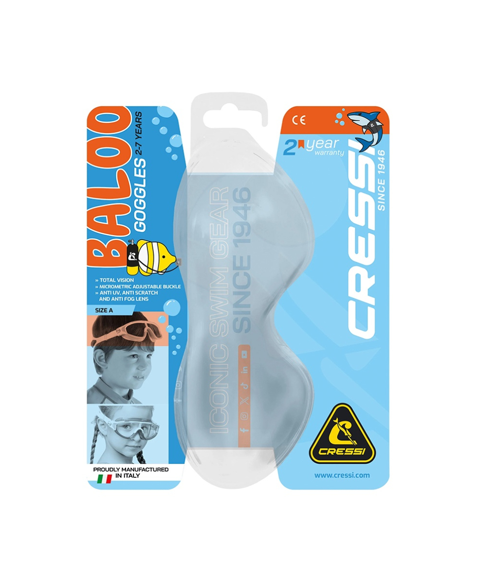 CRESSI - MASCHERA NUOTO KIDS - BALOO KIDS - DE203240 - PINK, CLEAR LENSES