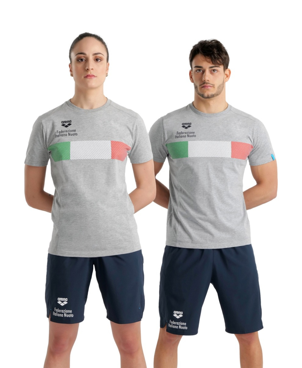 ARENA - T-SHIRT UNISEX FIN PANEL - 005831552 - MEDIUM GREY HEATHER