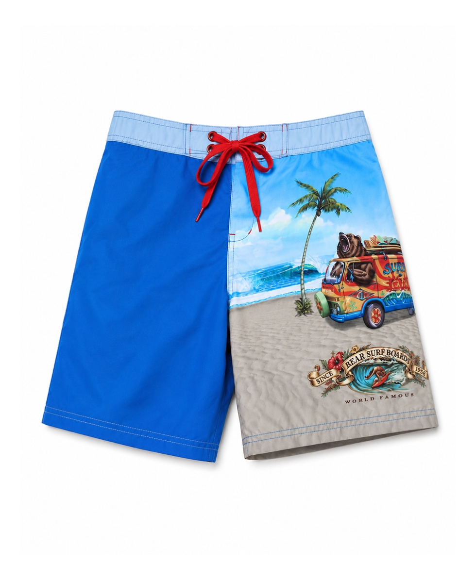 BEAR - COSTUME BOY BERMUDA JUNIOR - S9HB0006-609 DIRECTOIRE BLUE - BOARD SHORTS