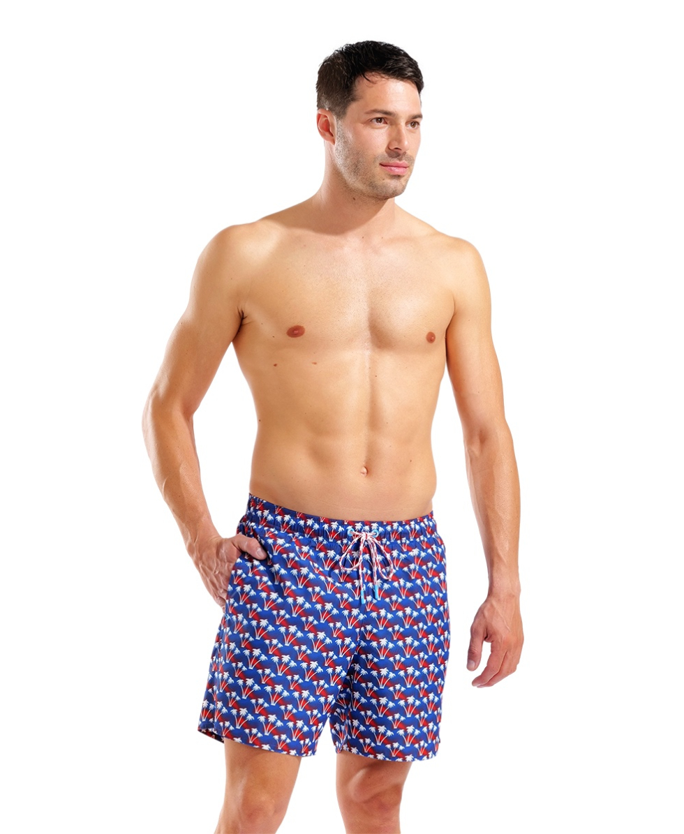 ARENA - COSTUME SHORT - WATER PRINTS BEACH SHORT - 007153810 - NEON BLUE