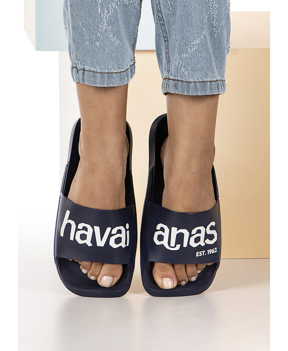 HAVAIANAS - CIABATTE UOMO - SLIDE CLASSIC LOGOMANIA - 4148124-4368 - NAVY BLUE