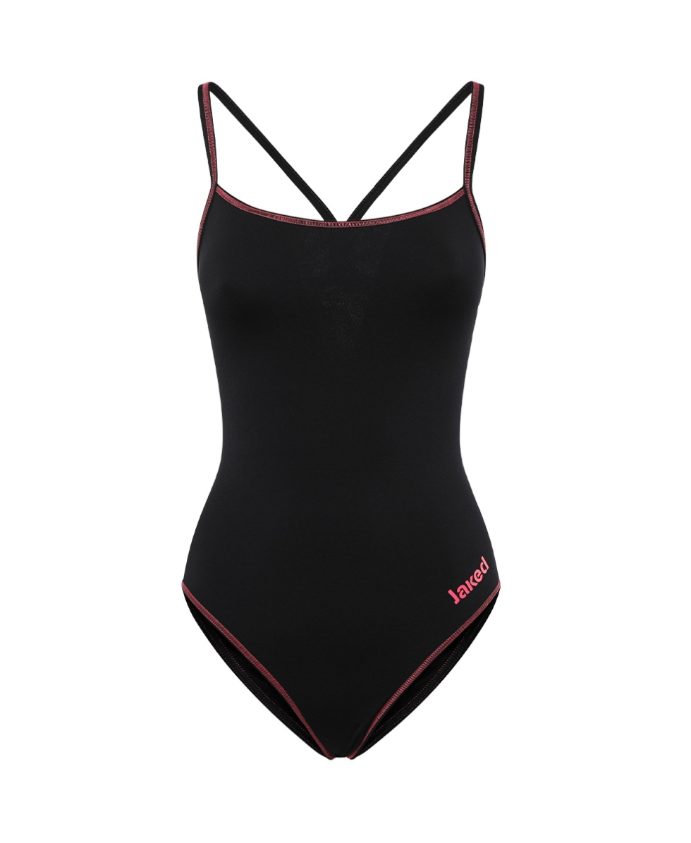 JAKED - COSTUME INTERO MILANO THIN STRAP - JWNUD05005 - BLACK/FUCHSIA