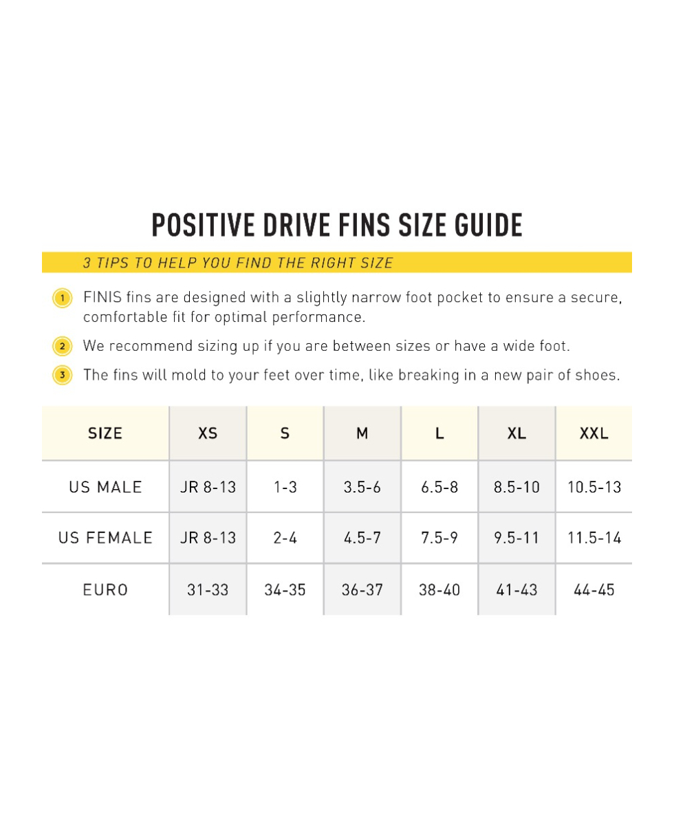 FINIS - MEZZE PINNE - PDF FINS - POSITIVE DRIVE FINS - 2.35.100.07 - YELLOW