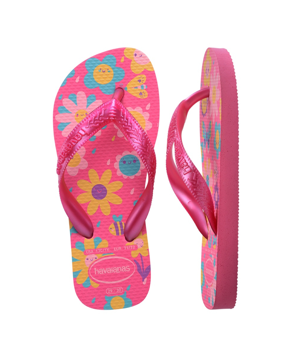 HAVAIANAS - INFRADITO JUNIOR - KIDS FLORES - 4000052-2933 - PINK FLUX/PINK GUM