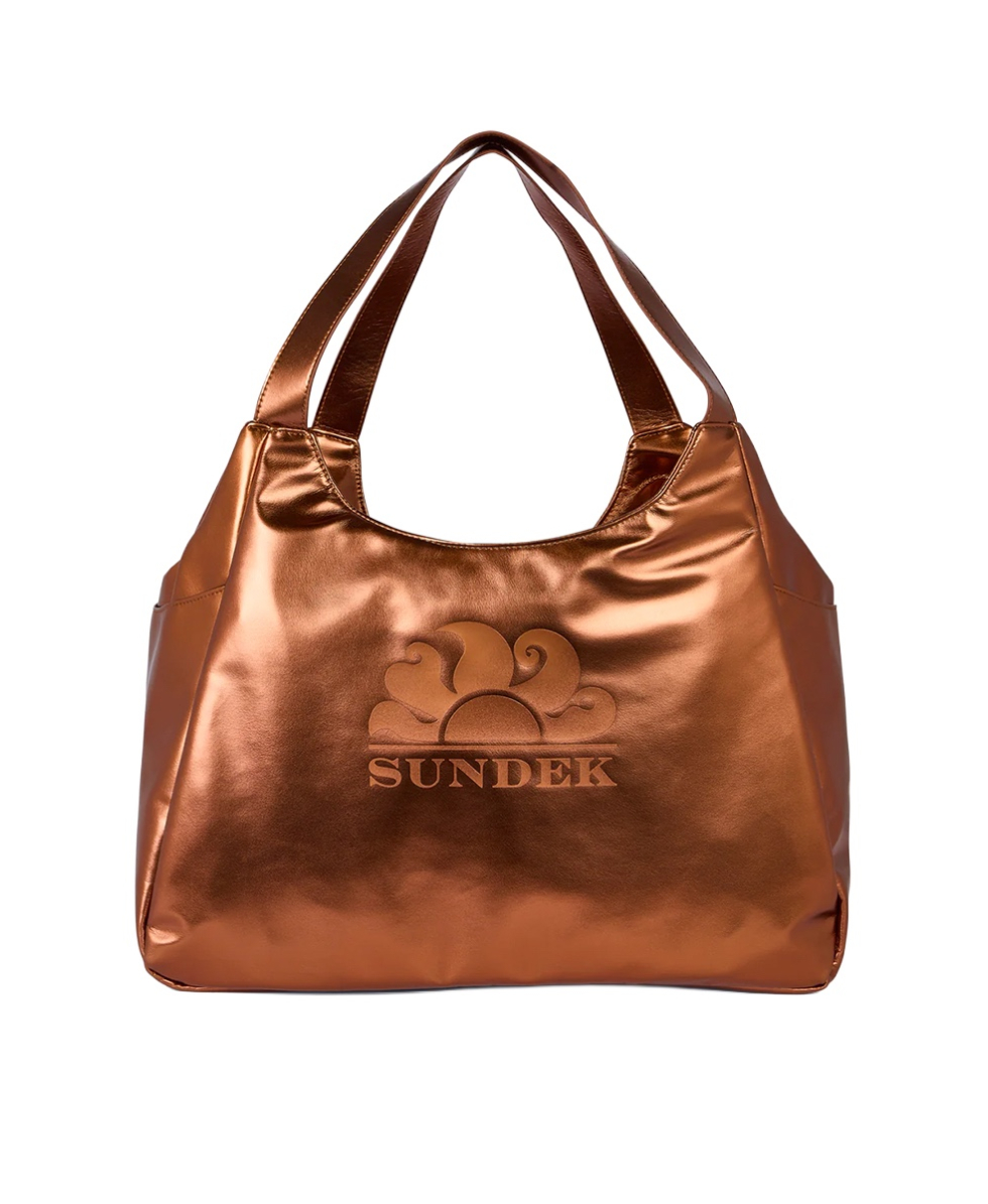 SUNDEK - BORSA SPIAGGIA - LAMINATED CHEL BAG - AW417ABPV400-B0300 - COFFEE