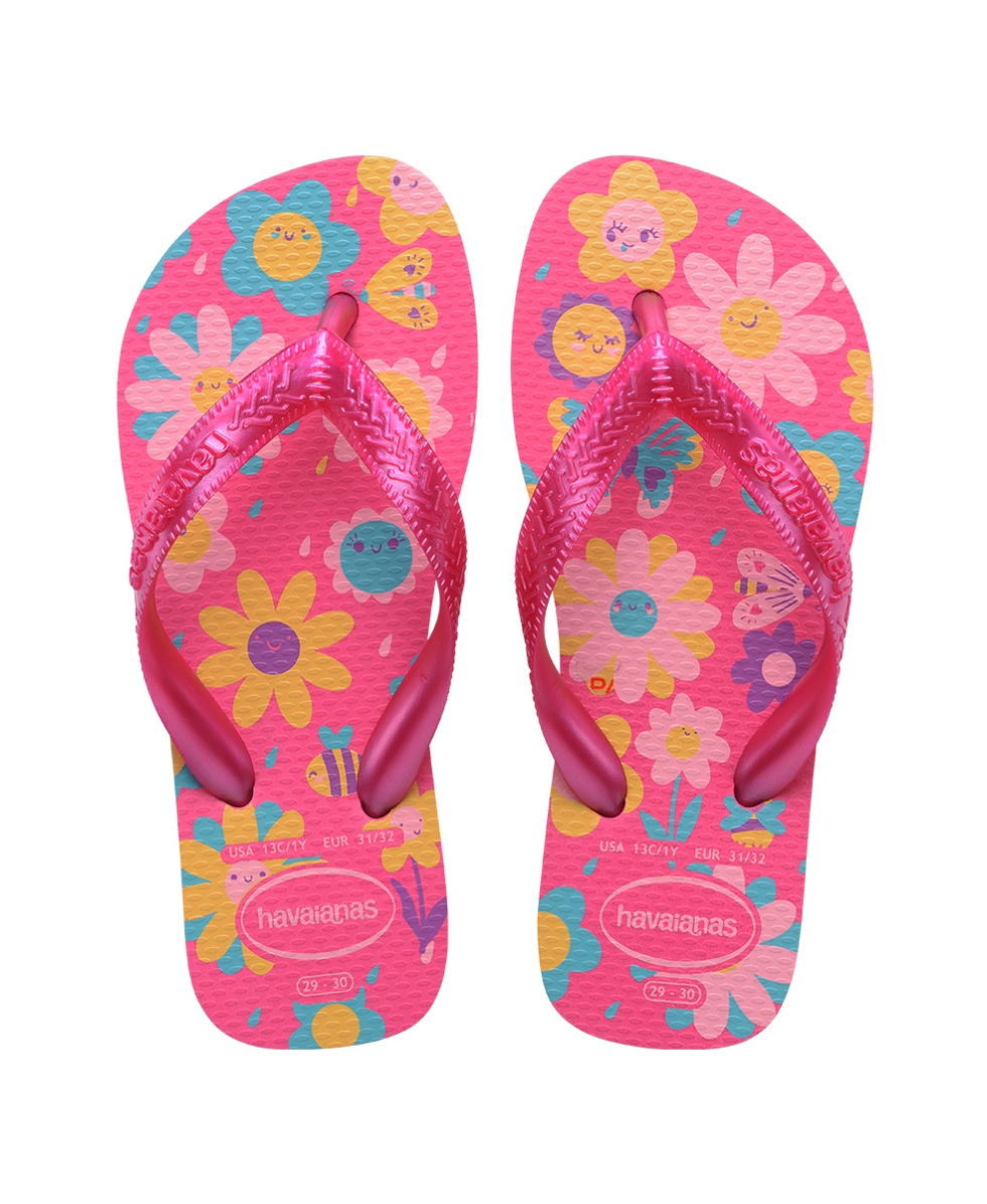 HAVAIANAS - INFRADITO JUNIOR - KIDS FLORES - 4000052-2933 - PINK FLUX/PINK GUM