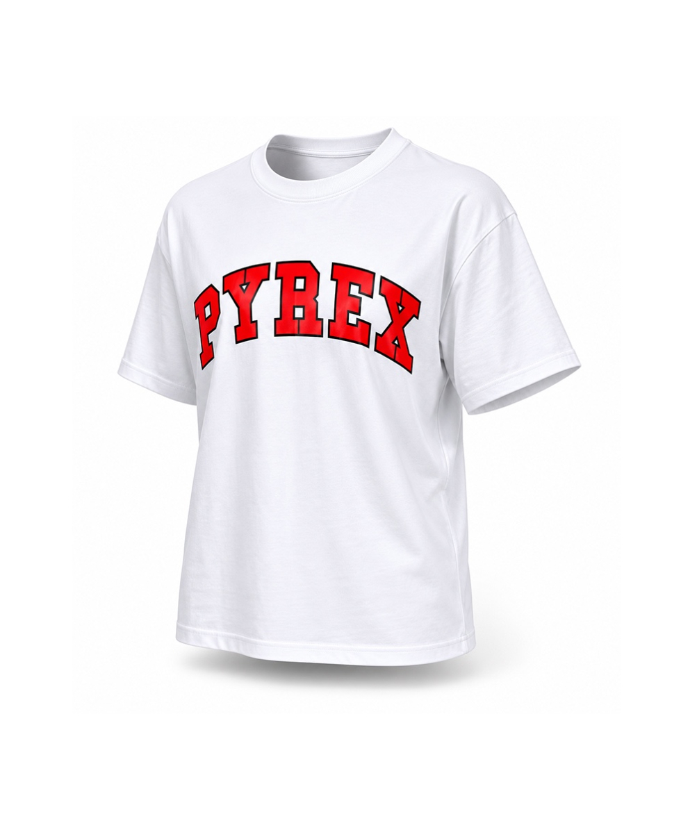 PYREX - T-SHIRT CORTA DONNA - 18IPB34258 - WHITE/RED