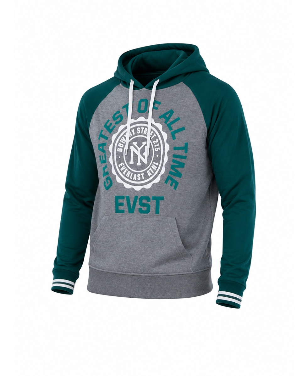 EVERLAST - UOMO - FELPA CAPP. - 17M360F05-M896 - GREY/GREEN