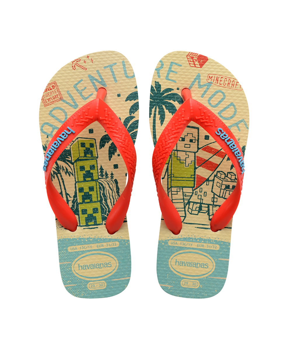 HAVAIANAS - INFRADITO JUNIOR - KIDS MINECRAFT - 4145125-9897 - BEIGE/ORANGE